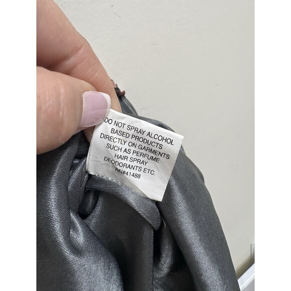 Mac Duggal One Shoulder Sequin Beaded Dress Charcoal Multicolor Size 4 NWT - Picture 10 of 10